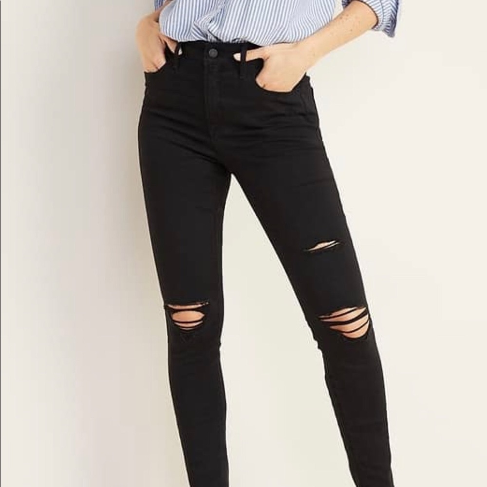 Old Navy distressed black Rockstars